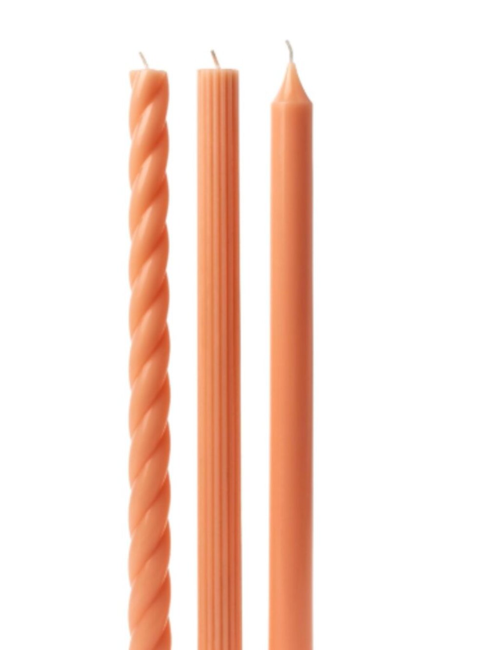 ILLUME Assorted Taper Candle Set in Coral Pink